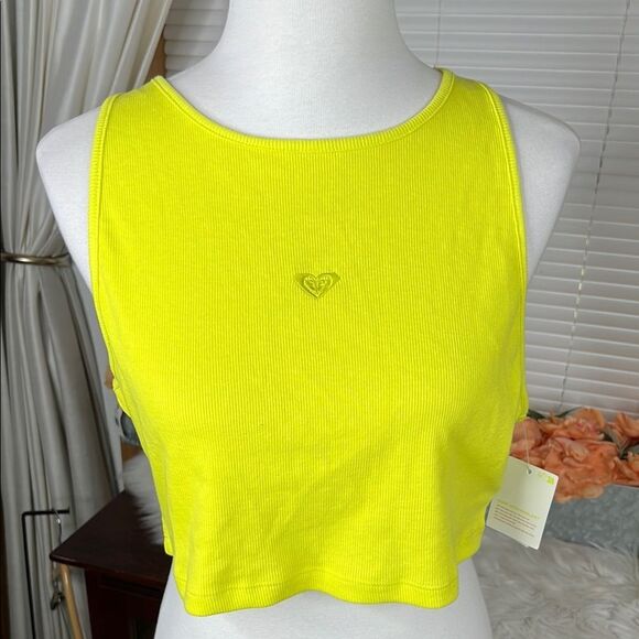 Roxy Kate Bosworth Ribbed Tank Top Yellow XL - Picture 2 of 6